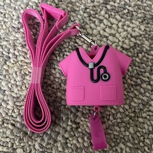 Rare Bath and Body Works Pink Scrub Top Nurse Doctor Vet Stethoscope